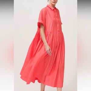 Casey Casey Light Paper Cotton Ethal Dress in Coral Pink **flaw**